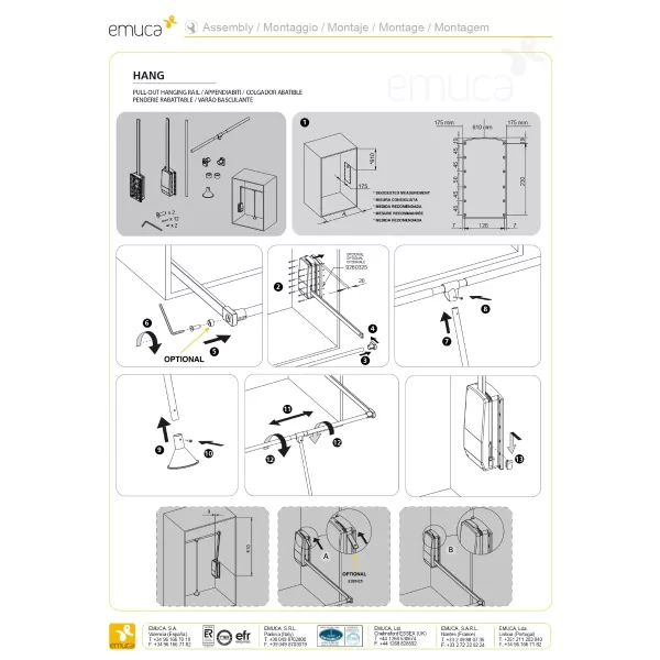 OFFERTA APPENDIABITI SALISCENDI PER ARMADIO REGOLABILE 450-600 MM -12 KG ACCIAIO CROMO - Art. 9283711