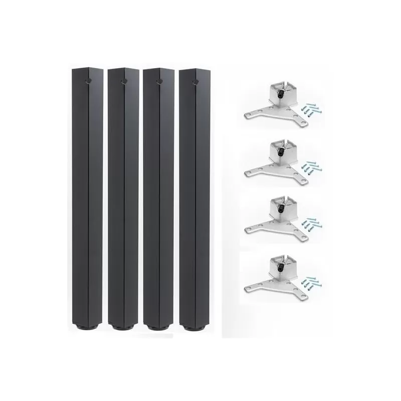  GAMBE DA TAVOLO SET 4 PEZZI  tavoli da cucina, tavoli da pranzo, tavoli da lavoro o scrivanie.
Gambe tavolo quadrate nero, pie