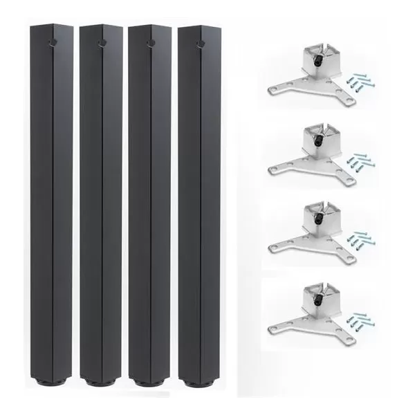  GAMBE DA TAVOLO SET 4 PEZZI  tavoli da cucina, tavoli da pranzo, tavoli da lavoro o scrivanie.
Gambe tavolo quadrate nero, pie