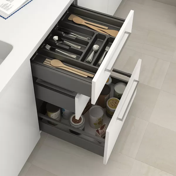 Emuca KIT ASTINE PER CASSETTI, PROF. 500 MM, ACCIAIO, GRIGIO ANTRACITE- Art. 3110535