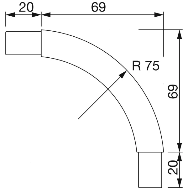 vi.tel. curva angolare per tubio armadio 30x15 mm umipas