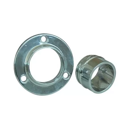  REGGITUBO TONDO IN ZAMA PER TUBO ARMADIO Ø 18 MM COLORE CROMATO- Reggitubo armadio tondo , Supporto per Aste da Armadio per Tub