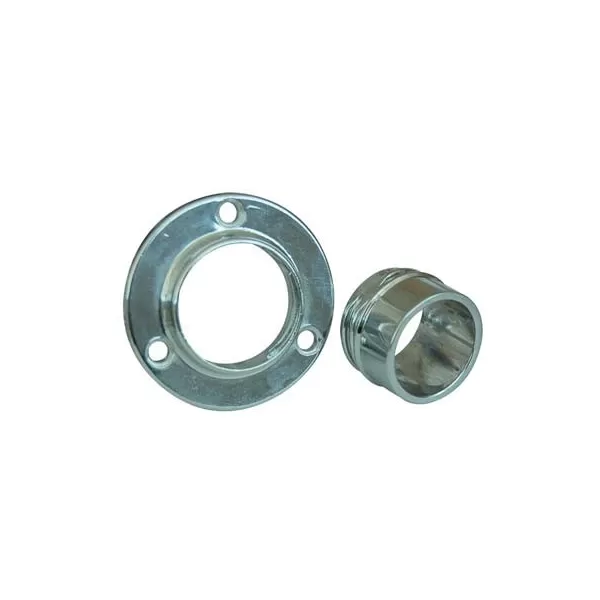  REGGITUBO TONDO IN ZAMA PER TUBO ARMADIO Ø 18 MM COLORE CROMATO- Reggitubo armadio tondo , Supporto per Aste da Armadio per Tub
