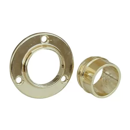  REGGITUBO TONDO IN ZAMA PER TUBO ARMADIO  DIAMETRO 18 MM COLORE ORO LUCIDO Reggitubo armadio tondo , Supporto per Aste da Armad