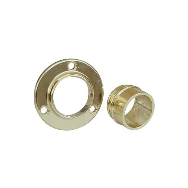  REGGITUBO TONDO IN ZAMA PER TUBO ARMADIO DIAMETRO 25 MM COLORE ORO LUCIDO, Reggitubo armadio tondo , Supporto per Aste da Armad