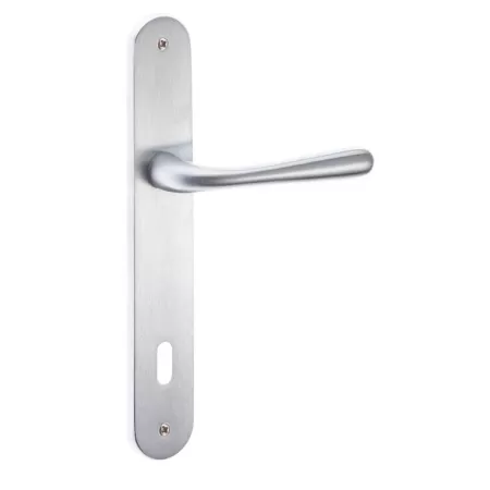 COPPIA MANIGLIA PER PORTA INTERNA CON PLACCA 70 MM IN ZAMA MODELLO AMALFI CROMO SATINATA Art.F0206 P870 51