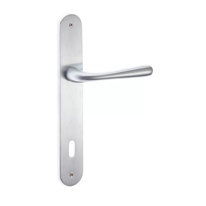 COPPIA MANIGLIA PER PORTA INTERNA CON PLACCA 70 MM IN ZAMA MODELLO AMALFI CROMO SATINATA Art.F0206 P870 51