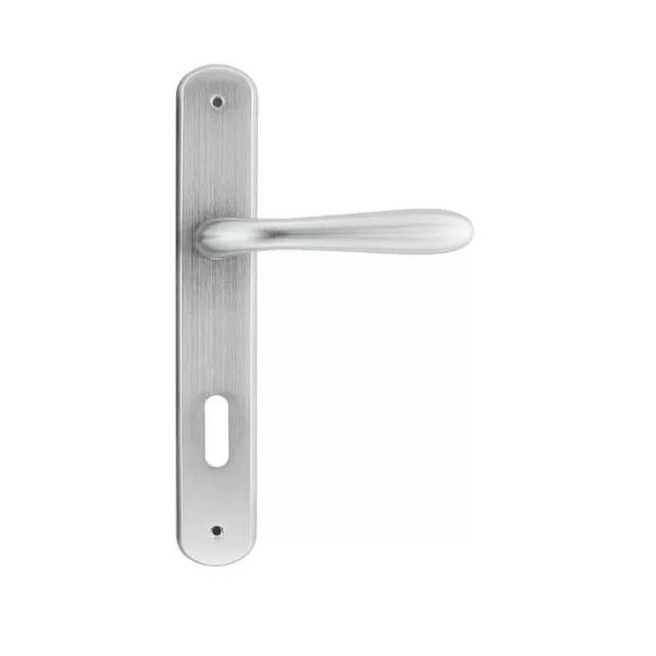 COPPIA MANIGLIA PER PORTA INTERNA CON PLACCA 70 MM IN ZAMA MODELLO GOCCIA CROMO SATINATO - Art. PL06P70-Z2B