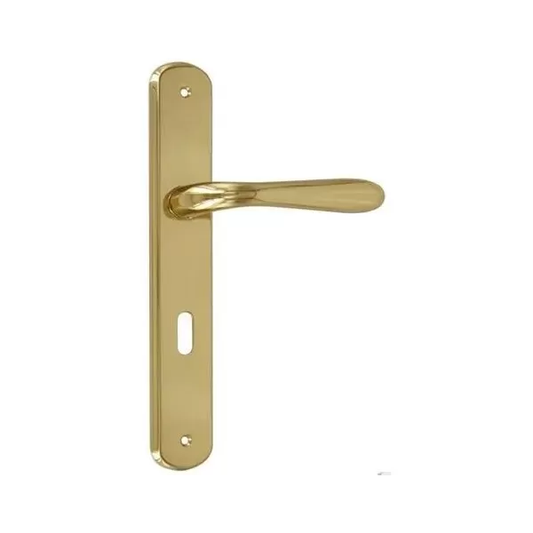 COPPIA MANIGLIA PER PORTA INTERNA CON PLACCA 70 MM MODELLO GOCCIA ORO LUCIDO - Art. PL06P70-Z1C