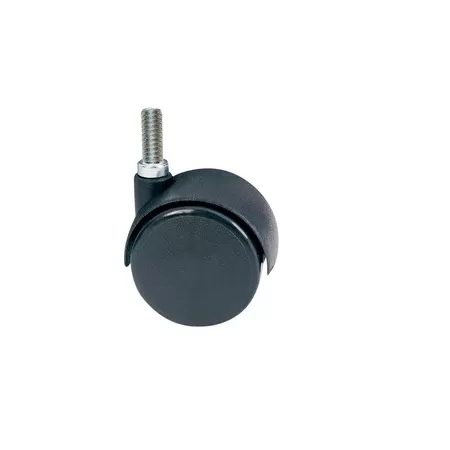  RUOTA GEMELLARE PER MOBILI IN NYLON Ø 50 MM CON PERNO M8X15 MM - KG 45 - Art. 36470