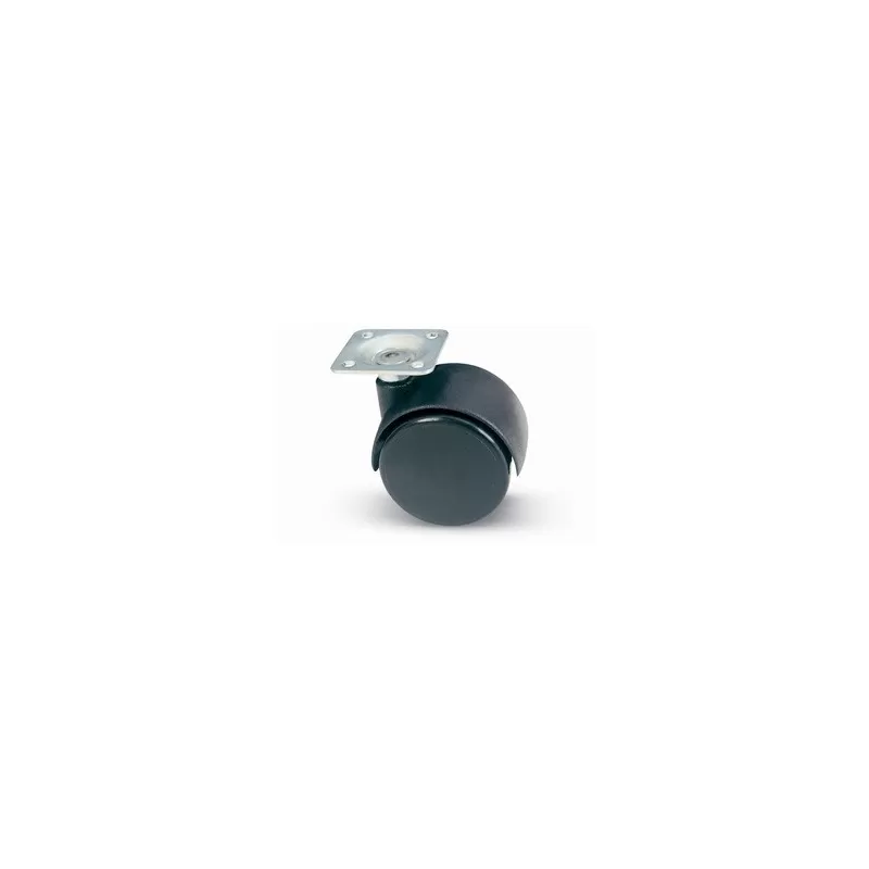  RUOTA GEMELLARE PER MOBILI IN NYLON Ø 40 MM CON PIASTRA 30 MM - KG 28 - Art. 8323003