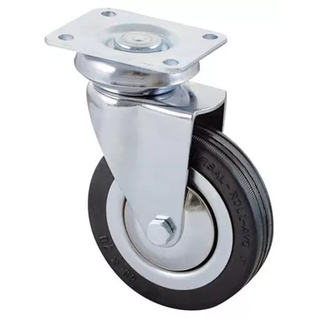 Avo RUOTA PER MOBILI AVO 155 IN GOMMMA DIAMETRO 80X20 MM CON PIASTRA GIREVOLE 64X50 MM - 70 KG - Art. 8323216