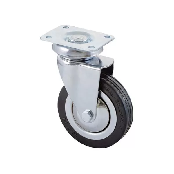 Avo RUOTA PER MOBILI AVO 155 IN GOMMMA DIAMETRO 80X20 MM CON PIASTRA GIREVOLE 64X50 MM - 70 KG - Art. 8323216