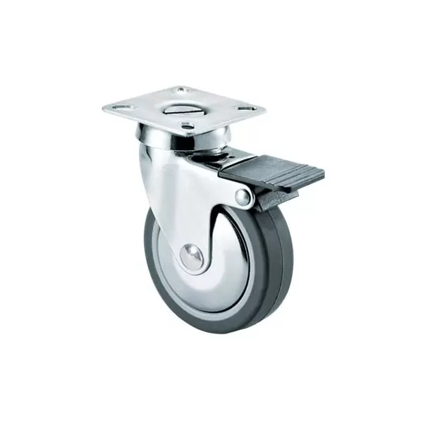 ruota con freno avo 220cbis diamtero 60x23 mm piastra 60 mm umipas