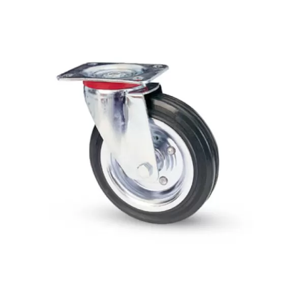 Avo RUOTA IN GOMMA AVO 80 GIREVOLE DIAMETRO 100X30 MM CON PIASTRA 100X85 MM - KG 70 - Art. 8323432