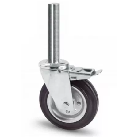 AVO RUOTA IN GOMMA 103BI PER TUBI INNOCENTI CON FRENO 200X5O MM CON PERNO GIREVOLE 40X90 M - Art. 8323478