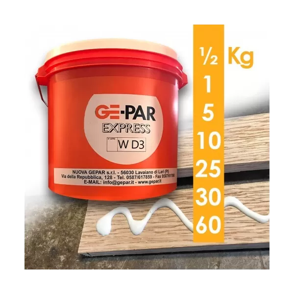 COLLA VINILICA W D3 GEPAR
 COLLA ADESIVO EXPRESS WD3 10 KG Art.1W0010

