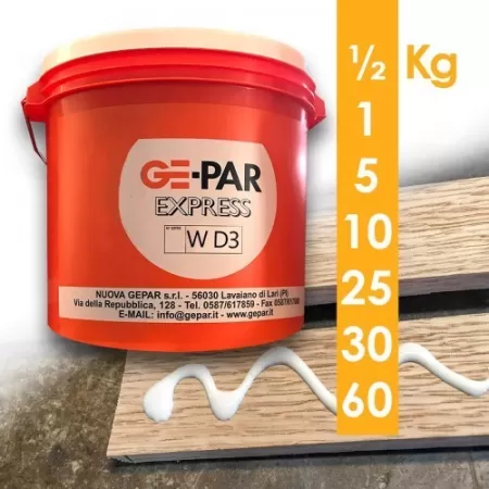 COLLA VINILICA WD3 GEPAR
Gepar COLLA ADESIVO EXPRESS WD3 5 KG - Art. 1W0005
Impiegato per incollaggi legno su legno, lavori di
