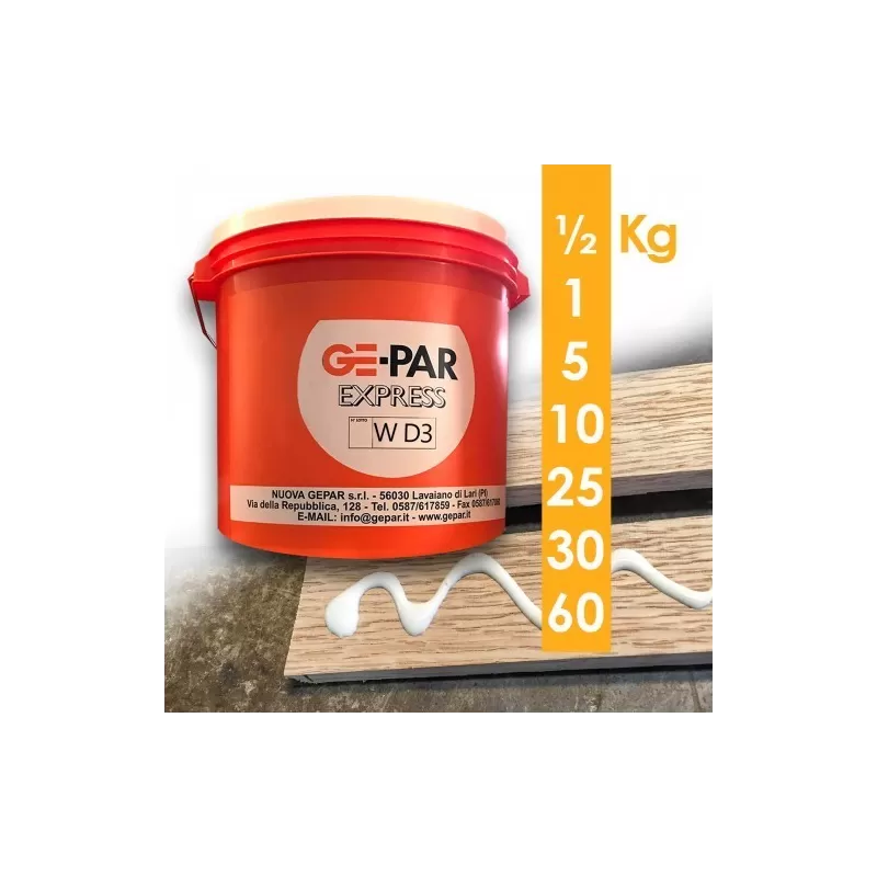 COLLA VINILICA WD3 GEPAR
Gepar COLLA ADESIVO EXPRESS WD3 5 KG - Art. 1W0005
Impiegato per incollaggi legno su legno, lavori di