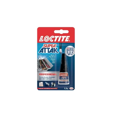 COLLA ATTACCATUTTO LOCTITE SUPER ATTAK PROFESSIONAL 5,5 G 
COLLA SUPER ATTAC, COLLA ATTACCATUTTO,  INCOLLATUTTO, COLLA FORTE, C