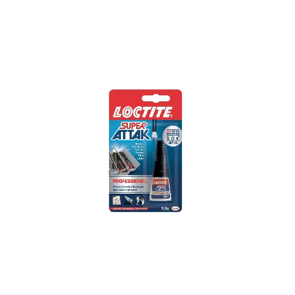 COLLA ATTACCATUTTO LOCTITE SUPER ATTAK PROFESSIONAL 5,5 G 
COLLA SUPER ATTAC, COLLA ATTACCATUTTO,  INCOLLATUTTO, COLLA FORTE, C