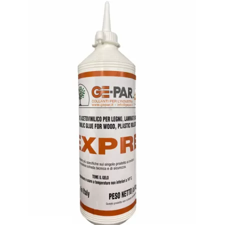 Gepar COLLA ADESIVO EXPRESS WD3 0,500 KG Art.1W0000500
Colla per legno, colla per laminati plastici, colla per carta, colla per