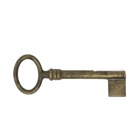 CHIAVE ANTICA PER MOBILI IN OTTONE 27X74 MM OTTONE ANTICO BARBA LARGA