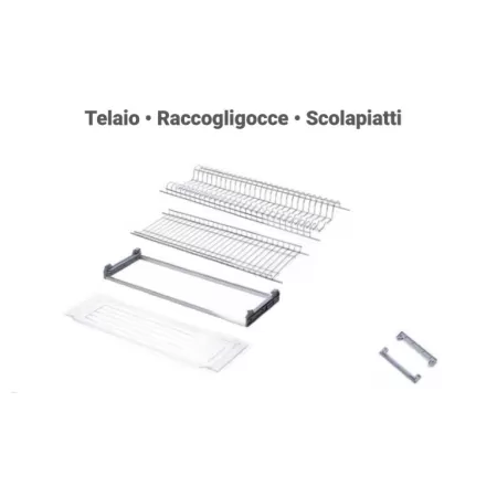 KIT SCOLAPIATTI CROMATO CM 86 CON TELAIO DI SUPPORTO PER MODULI CM 90 