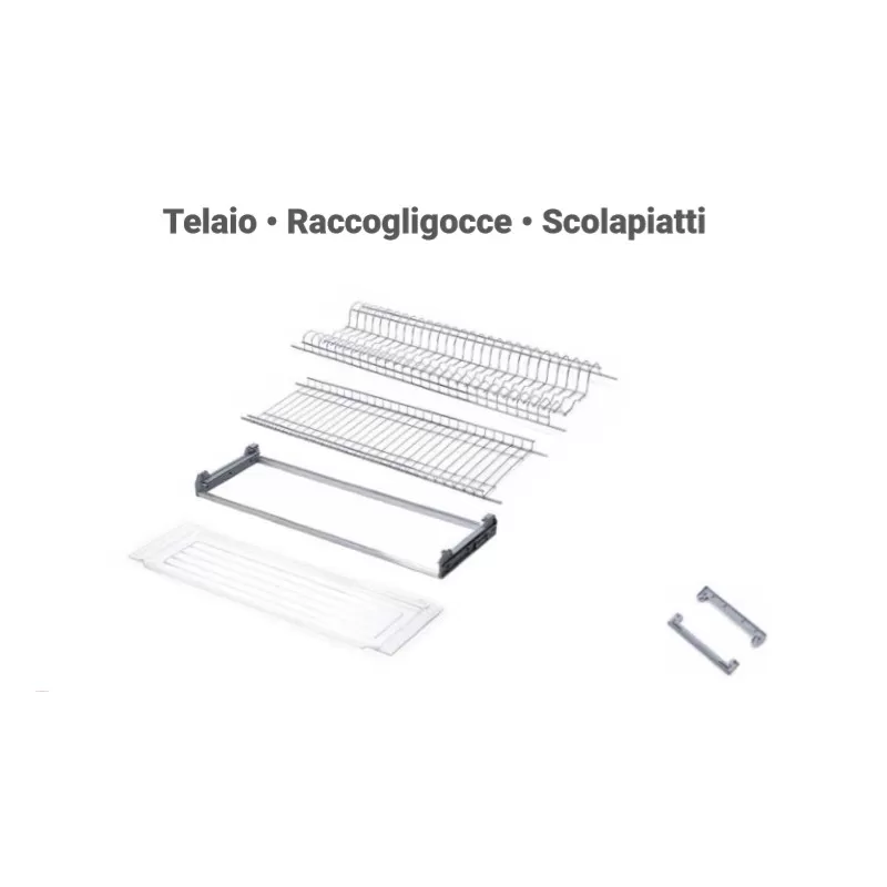 KIT SCOLAPIATTI CROMATO CM 86 CON TELAIO DI SUPPORTO PER MODULI CM 90 