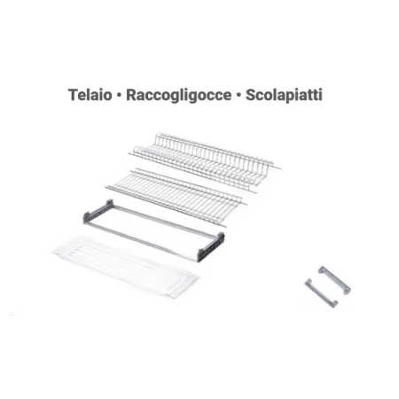 T76 KIT SCOLAPIATTI CROMATO CM 76 CON TELAIO DI SUPPORTO PER MODULI CM 80