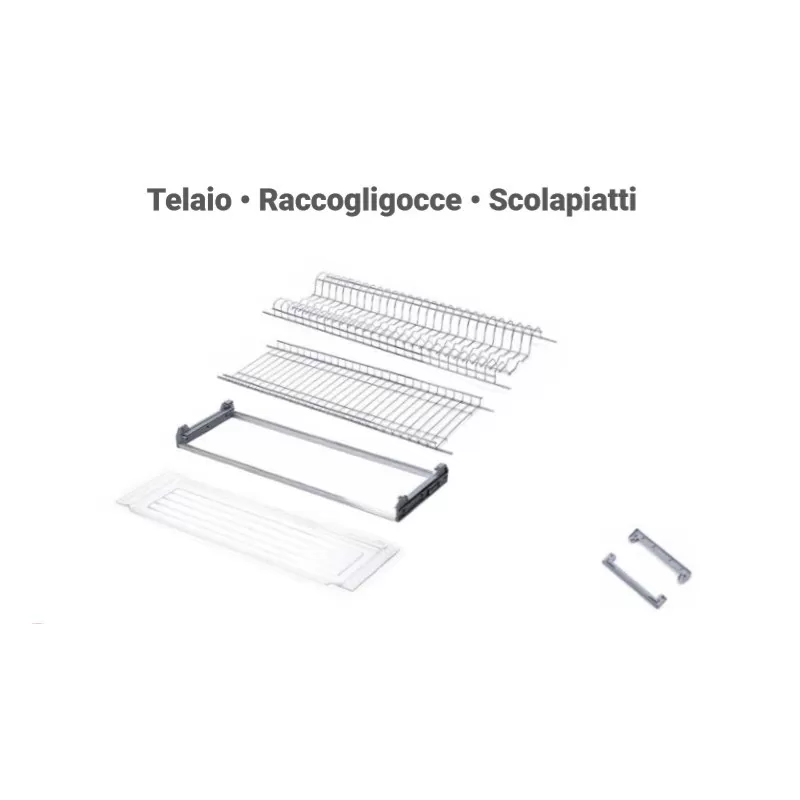 T76 KIT SCOLAPIATTI CROMATO CM 76 CON TELAIO DI SUPPORTO PER MODULI CM 80