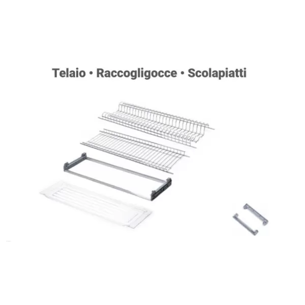 T76 KIT SCOLAPIATTI CROMATO CM 76 CON TELAIO DI SUPPORTO PER MODULI CM 80