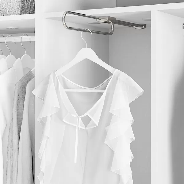 Emuca APPENDIABITI ESTRAIBILE PER ARMADIO IN ACCIAIO E PLASTICA CROMO LARGHEZZA 350 MM - Art. 6210825