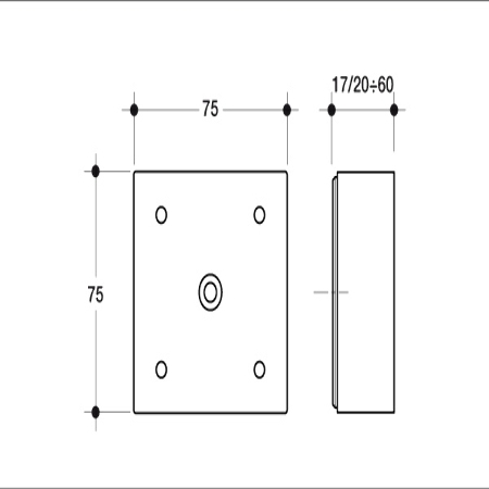 PIEDINI QUADRATI PER MOBILI POLIPLAST ALTEZZA 60 MM COLORE ALLUMINIO
 piede per mobile, piedini per mobili, piedino design mobi 2