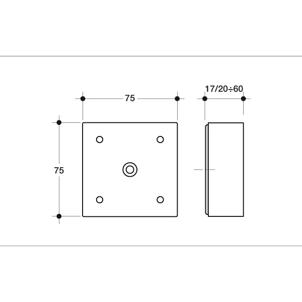 Poliplast PIEDINI QUADRATI PER MOBILI IN PLASTICA 75X75 MM ALTEZZA 40 MM COLORE ALLUMINIO- Art. 0706 40 VS06