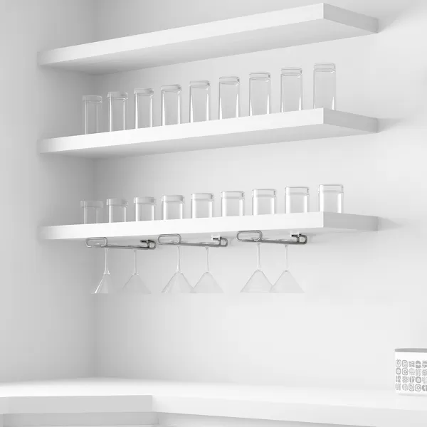 Emuca PORTABICCHIERI SOTTOPENSILE ACCIAIO CROMO LUNGHEZZA 280 MM - Art. 8930011