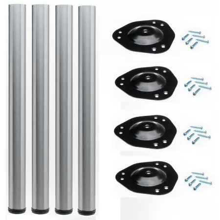 GAMBE DA TAVOLO SET 4 PEZZI  tavoli da cucina, tavoli da pranzo, tavoli da lavoro o scrivanie.
Gambe tavolo tonde , piedi Ø 60m