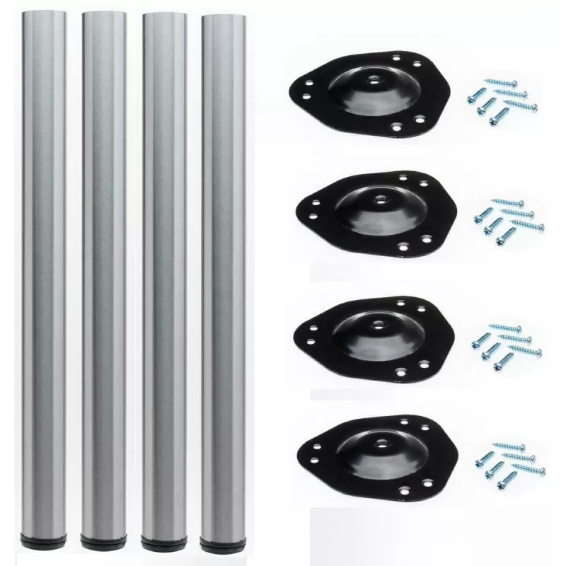 GAMBE DA TAVOLO SET 4 PEZZI  tavoli da cucina, tavoli da pranzo, tavoli da lavoro o scrivanie.
Gambe tavolo tonde , piedi Ø 60m