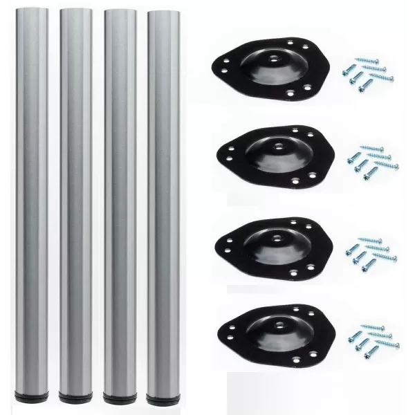 GAMBE DA TAVOLO SET 4 PEZZI  tavoli da cucina, tavoli da pranzo, tavoli da lavoro o scrivanie.
Gambe tavolo tonde , piedi Ø 60m