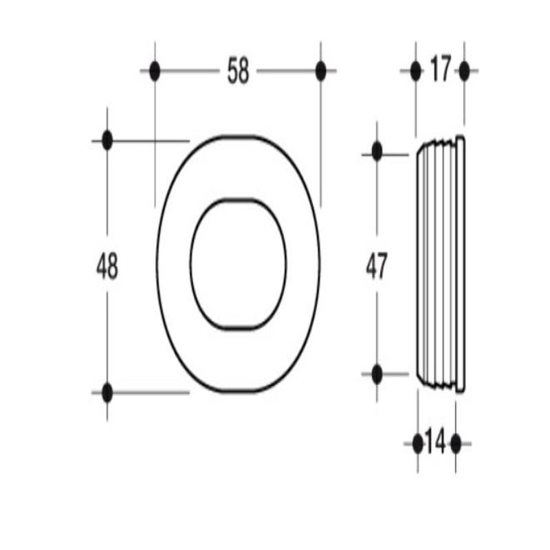 Poliplast MANIGLIA PER MOBILI AD INCASSO IN ABS 58X48 MM COLORE ALLUMINIO - Art. 100 RAL9006