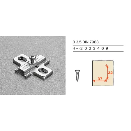 Salice BASETTA FISSA B2V3H09   
BASETTA FISSA SALICE ALTEZZA 0 MM
