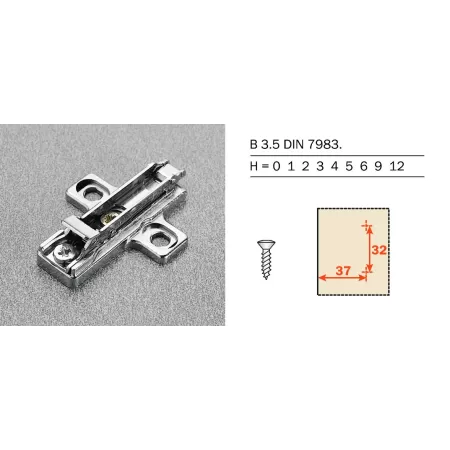 BAR3R39 Salice BASETTA H. MM 3 SGANCIO RAPIDO REGOLAZIONE FRONTALE E VERTICALE CON CLIP
Basetta Salice sgancio rapido altezza 3
