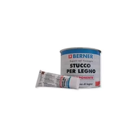 Berner STUCCO PER LEGNO BICOMPONENTE 750 ML LEGNO SCURO CON INDURITORE INCLUSO