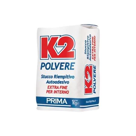 Prima STUCCO K2 IN POLVERE RIEMPITIVO AUTOADESIVO EXTRA FINE PER INTERNO 1 KG
