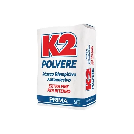 Prima STUCCO K2 IN POLVERE RIEMPITIVO AUTOADESIVO EXTRA FINE PER INTERNO 5 KG
