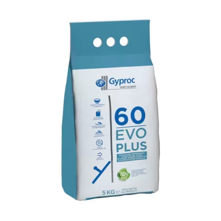 Gyproc STUCCO PER CARTONGESSO IN POLVERE GYPROC 60 EVOPLUS 10 KG
Stucco in polvere per il trattamento dei giunti, Stucco Gyproc