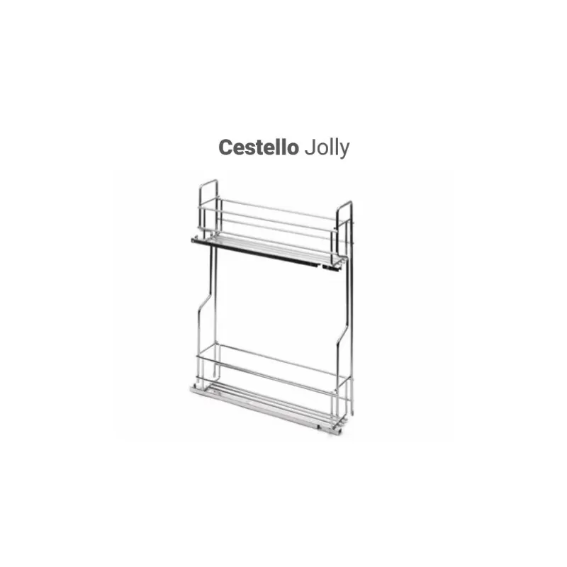 Cestello Portabottiglie estraibile per mobile da cucina 20 cm con guide soft salice cromato,cestelli estraibili da cucina, ceste