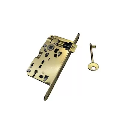  SERRATURA PATENT DA INFILARE BORDO TONDO ENTRATA 50 MM INTERASSE 70 MM QUADRO 8 MM OTTONATA