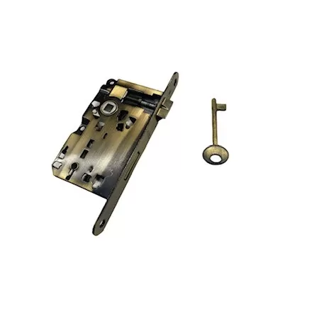 serratura per porta a battente entrata 50 mm bronzata bordo tondo