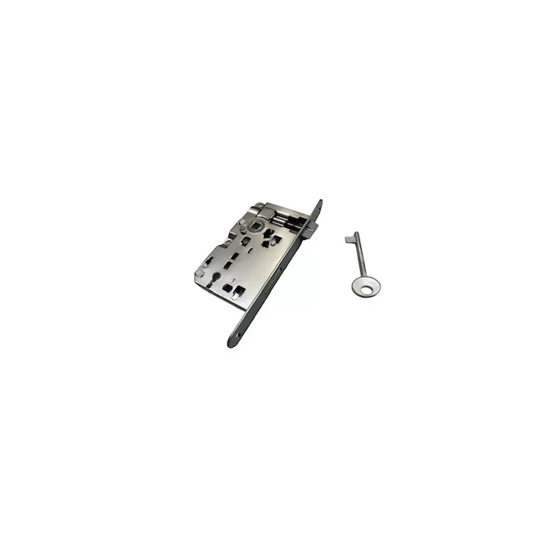 VI.TEL. SERRATURA PATENT DA INFILARE BORDO TONDO ENTRATA 45 MM INTERASSE 70 MM QUADRO 8 MM CROMO SATINATA